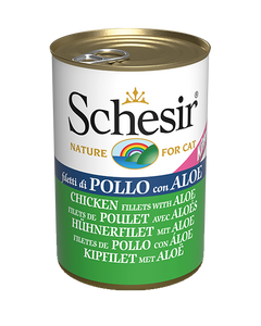 Schesir Can in Jelly/Water (Kitten Chicken Fillets with Aloe) for Cats (140g)