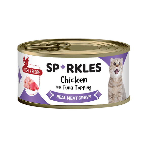 [1ctn=24cans] Sparkles Colours Chicken & Tuna Topping Canned Cat Food (70g x 24)