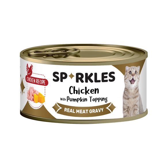 [1ctn=24cans] Sparkles Colours Chicken with Pumpkin Topping Canned Cat Food (70g x 24)