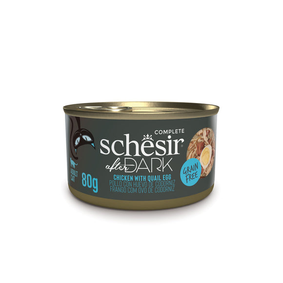 Schesir After Dark Wholefood Wet Food for Cats - Chicken with Quail Egg (80g)
