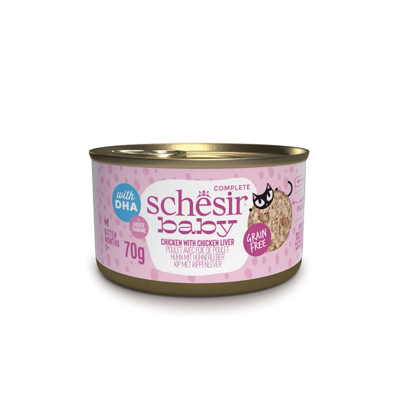 Schesir Baby Wholefood Wet Food for Cats - Chicken with Chicken Liver (70g)