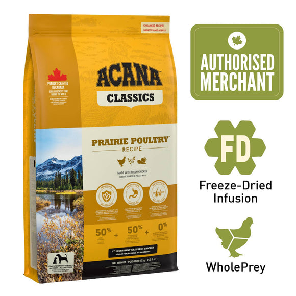 ACANA Classics Freeze-Dried Coated Prairie Poultry Dry Dog Food (2 sizes)