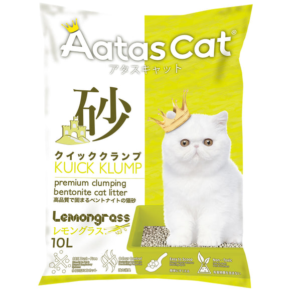 Aatas Cat Kuick Klump Bentonite Cat Litter Lemongrass 10L