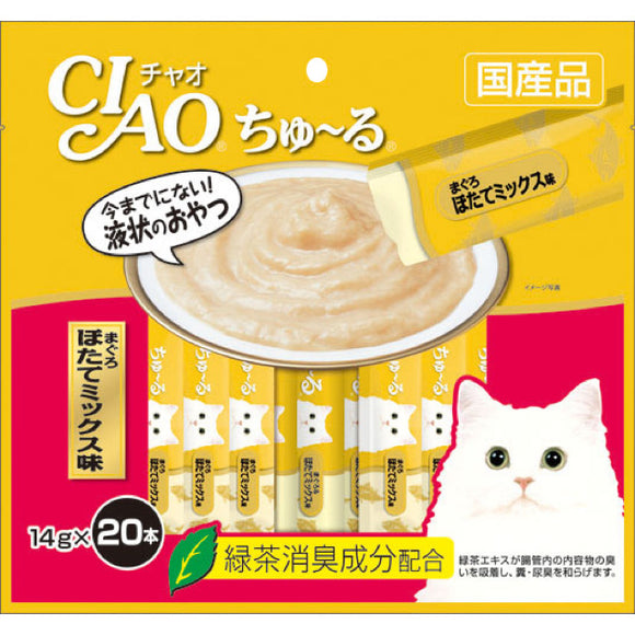 [CIS129] CIAO Chu-Ru Tuna Scallop Mix Treats for Cats (14gx20pcs)