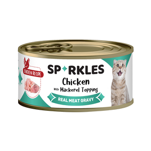 [1ctn=24cans] Sparkles Colours Chicken With Mackerel Topping Canned Cat Food (70g x 24)