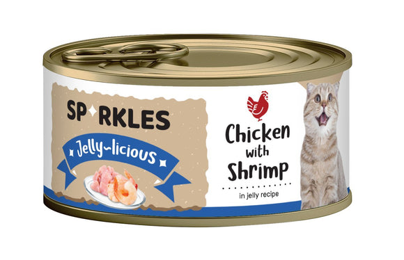 [1ctn=24cans] Sparkles Jelly-licious Chicken With Shrimp Canned Cat Food (80g x 24)