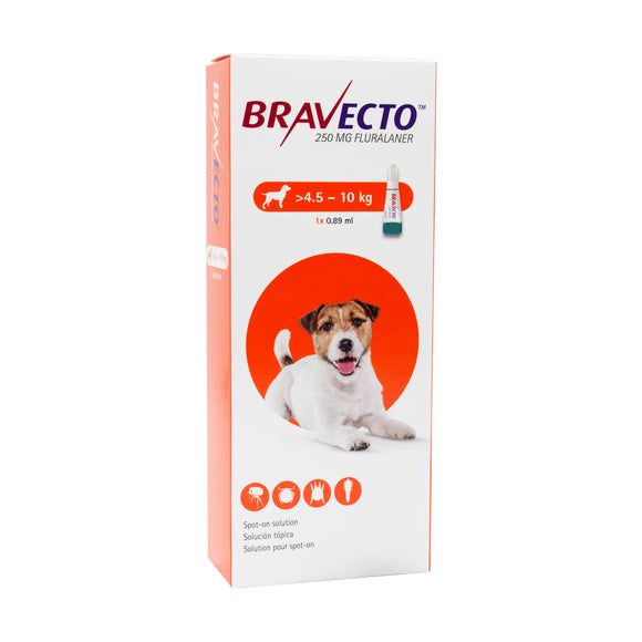 Bravecto Spot On Small Size Dog (250mg) 4.5kg to 10kg