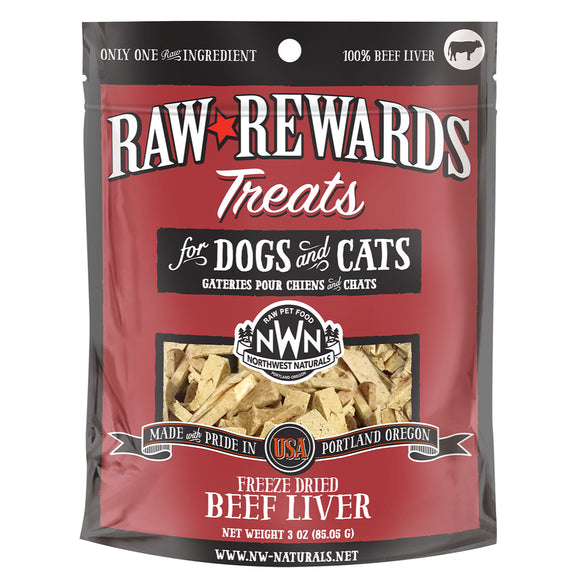 Northwest Naturals Raw Rewards Beef Liver Freeze-Dried Dog & Cat Treats (3oz)