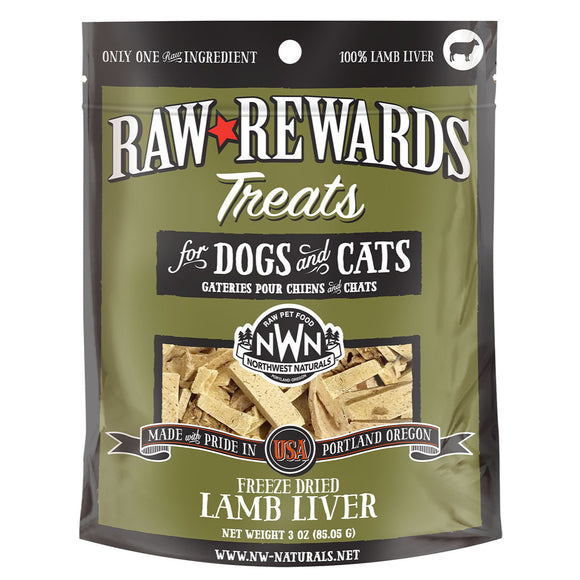 Northwest Naturals Raw Rewards Lamb Liver Freeze-Dried Dog & Cat Treats (3oz)