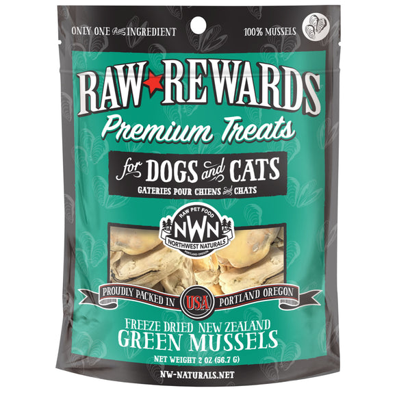 Northwest Naturals Raw Rewards Green Lipped Mussel Freeze-Dried Dog & Cat Treats (2oz)