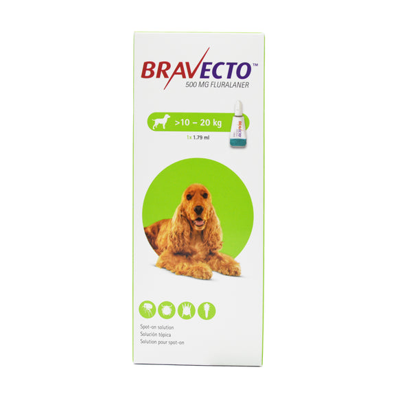 Bravecto Spot On Medium Dog (500mg) 10kg to 20kg