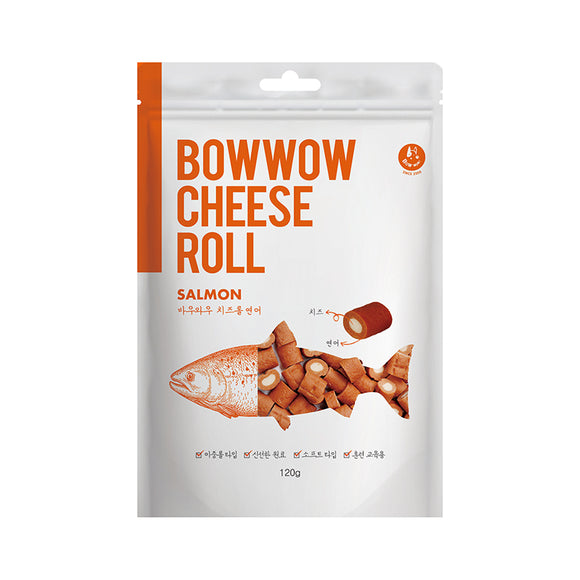 [BW1017] Bow Wow Cheese + Salmon Cheese Roll Treats for Dogs (120g)