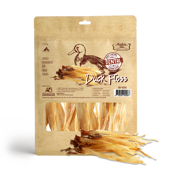 Absolute Bites Air-Dried Duck Floss Treats for Dogs & Cats (2 sizes)