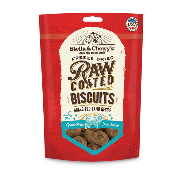Stella & Chewy’s Freeze-Dried Raw Coated Biscuits for Dogs (Grass-Fed Lamb) 9oz