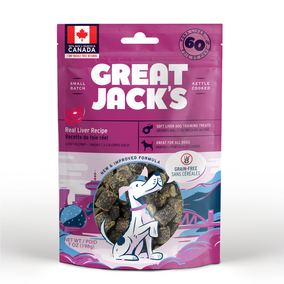 Canadian Jerky Great Jack's Real Liver Recipe Treats for Dogs (	7oz / 198g)