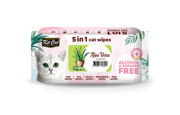Kit Cat 5-in-1 Aloe Vera Wet Wipes (80pcs/pack)