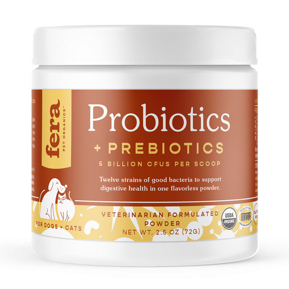 Fera Pet Organics Probiotics with Prebiotics Supplements for Dogs & Cats (2.5oz)