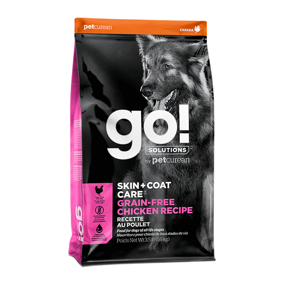 [GO-271] Petcurean Go! Skin + Coat Grain Free Chicken Recipes Dry Food for Dogs (3.5lb)