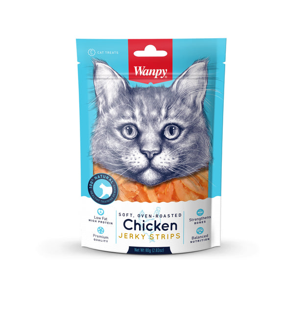 [WP-299] Wanpy Oven Roasted Chicken Jerky Strips Cat Treats (80g)