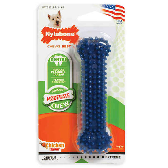 Nylabone Moderate Chew Textured Dog Dental Chew Toy (3 sizes)