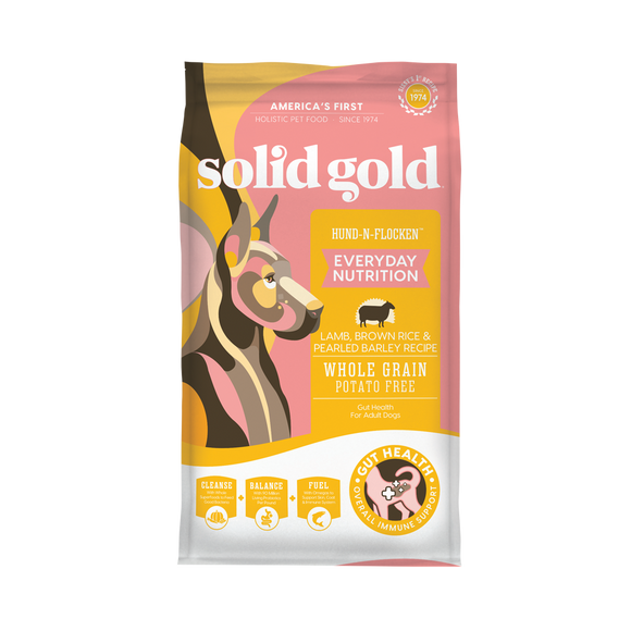 Solid Gold Hund-N-Flocken Lamb, Brown Rice & Pearled Barley Recipes Dry Food for Dogs (2 sizes)