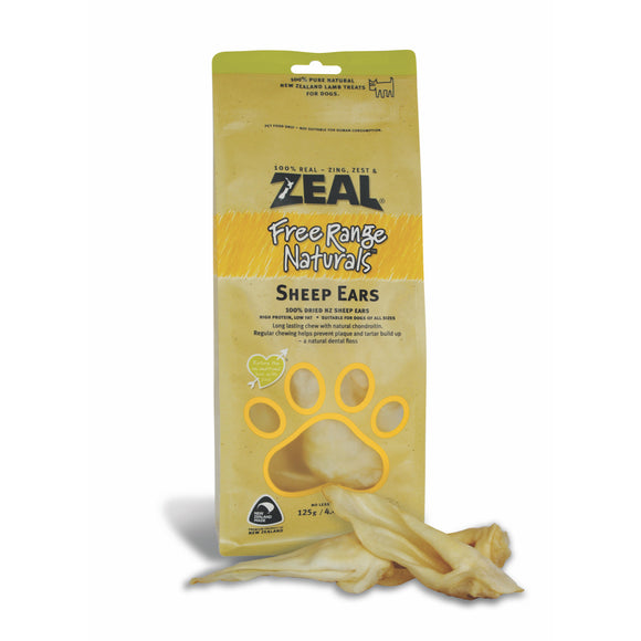 [Buy2Free1] Zeal Free Range Natural Sheep Ears Treats for Dogs (125g)