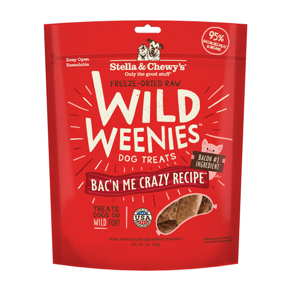 Stella & Chewy’s Freeze-Dried Raw Wild Weenies Treats for Dogs (Bac’n Me Crazy Recipe) 3oz