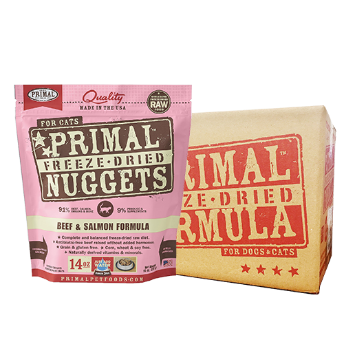 Primal Freeze-Dried Feline Beef & Salmon Nuggets for Cats (14oz)