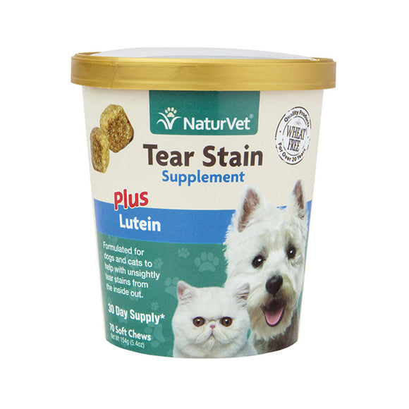 NaturVet Tear Stain Supplement Plus Lutein Soft Chews (70ct/5.4oz/154g)