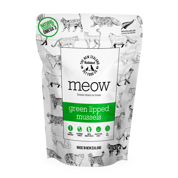 NZ Natural MEOW Freeze-Dried Green Lipped Mussel Treats for Cats (50g)