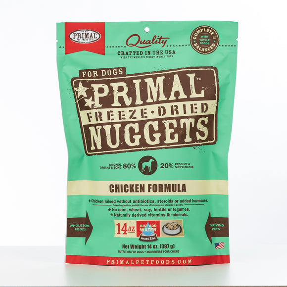 Primal Freeze-Dried Canine Chicken Nuggets for Dogs (14oz)