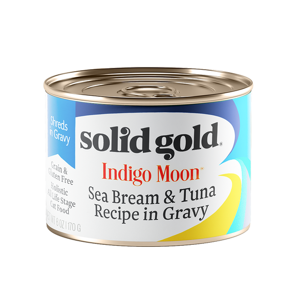 [SG-00112] Solid Gold Indigo Moon Sea Bream & Tuna in Gravy (6oz)
