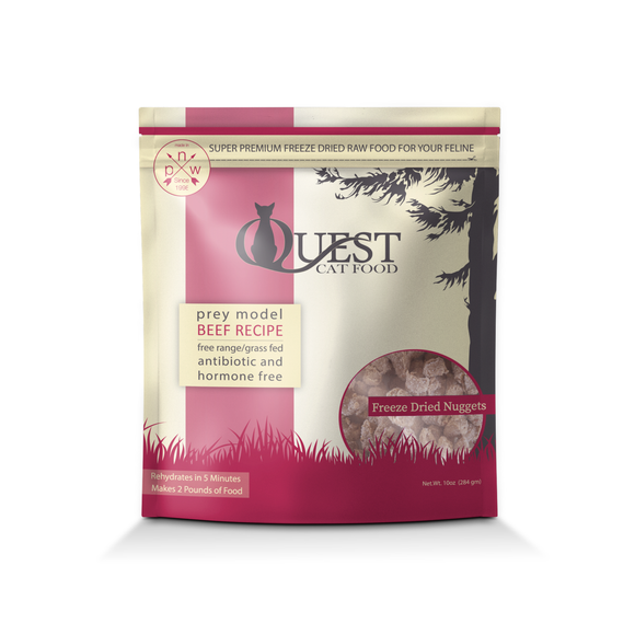 Quest Beef Freeze Dried Raw Nuggets for Cats (20oz)