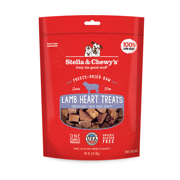 Stella & Chewy’s Freeze-Dried Raw Grain Free Lamb Heart Treats for Dogs (3oz)