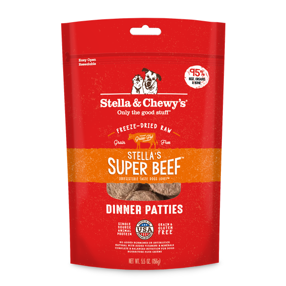 Stella & Chewy’s Super Beef Freeze-Dried Raw Dinner Patties (14oz)
