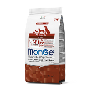 [MC-1310] Monge Natural Superpremium Adult Lamb, Rice & Potatoes Recipes Dry Food for Dogs (2.5kg)