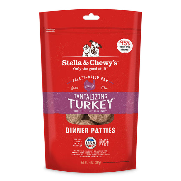 Stella & Chewy’s Tantalizing Turkey Freeze-Dried Raw Dinner Patties (14oz)