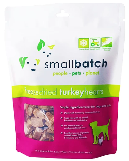 [Bundle of 2] Smallbatch Freeze-Dried TurkeyHearts Treats for Dogs (3.5oz)