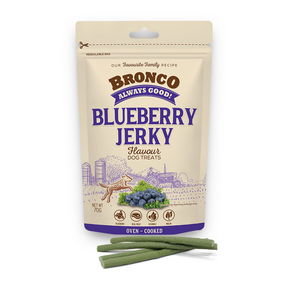 [3FOR$8.90] Bronco Oven-Cooked Blueberry Jerky Treats for Dogs (70g)
