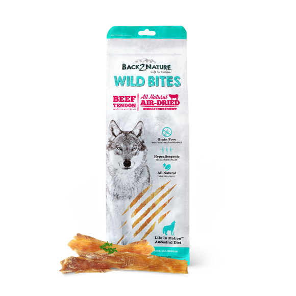 Back2Nature All Natural Air-Dried Wild Bites Treats for Dog (Beef Tendon)