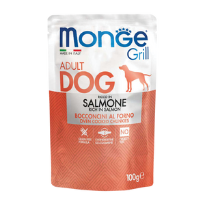[1ctn=24packs] Monge Grill Pouches for Dogs (Salmon) 100g