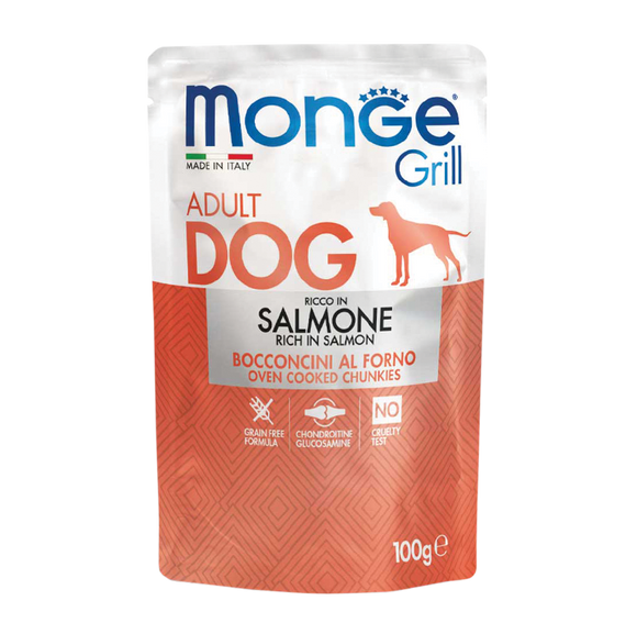 [1ctn=24packs] Monge Grill Pouches for Dogs (Salmon) 100g