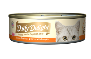 [1carton=24cans] Daily Delight Skipjack Tuna White & Chicken with Pumpkin (80g)