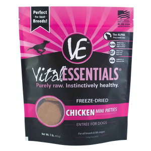 Vital Essentials Freeze-Dried Raw Mini Patties for Dogs (Chicken) 1lb/453g