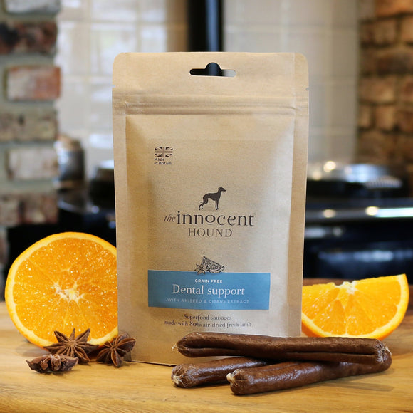 [1105] The Innocent Pet | The Innocent Hound Dental Support Sausages with Aniseed and Citrus Extract for Dogs (5pcs)