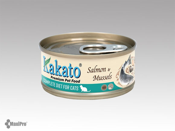Kakato Complete Diet Tinned Food - Salmon & Perna Mussels for Cats (40g)