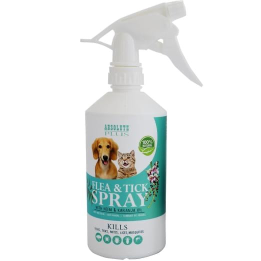 Absolute Pet 100% Natural Flea and Tick Spray for Dogs & Cats (W/ NEEM & KARANJA OIL)