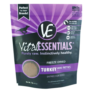 Vital Essentials Freeze-Dried Raw Mini Patties for Dogs (Turkey) 1lb/453g