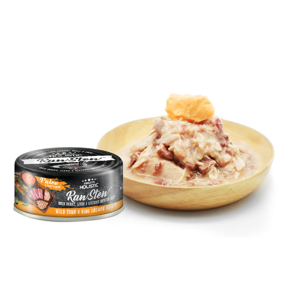 [1ctn=24cans] Absolute Holistic Raw Stew Wet Canned Food for Dogs & Cats (Wild Tuna & King Salmon) 80g