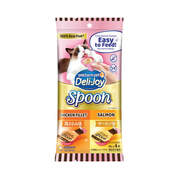 Unicharm Deli-Joy Spoon Chicken & Salmon Cat Treat (10g x 4)